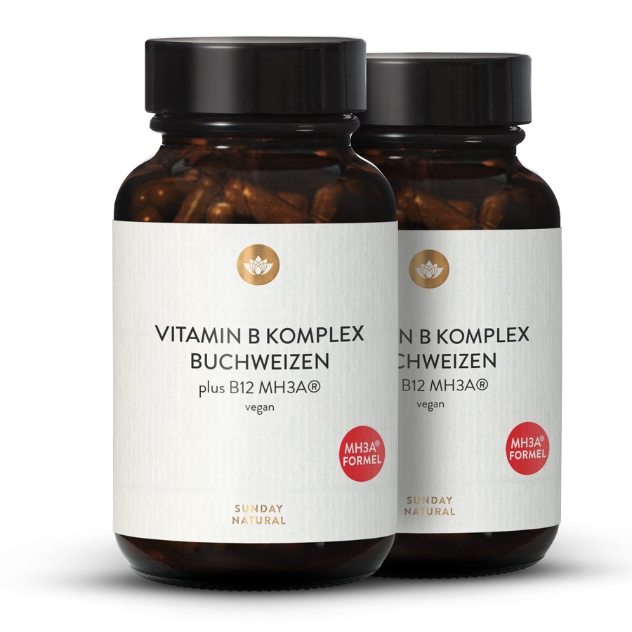 Vitamin B Komplex natürlich + B12 MH3AFormel 250µg vegan 2x100 Kapseln