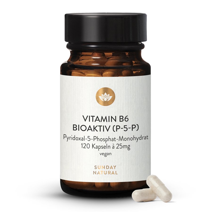 Vitamin B6 P5p Bioaktiv 25mg Hochdosiert Vegan 120 Kapseln Sunday Natural