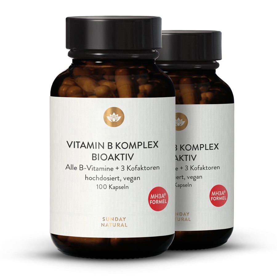 VitaminBKomplex bioaktiv hochdosiert. Set 2x100 Kapseln Sunday Natural