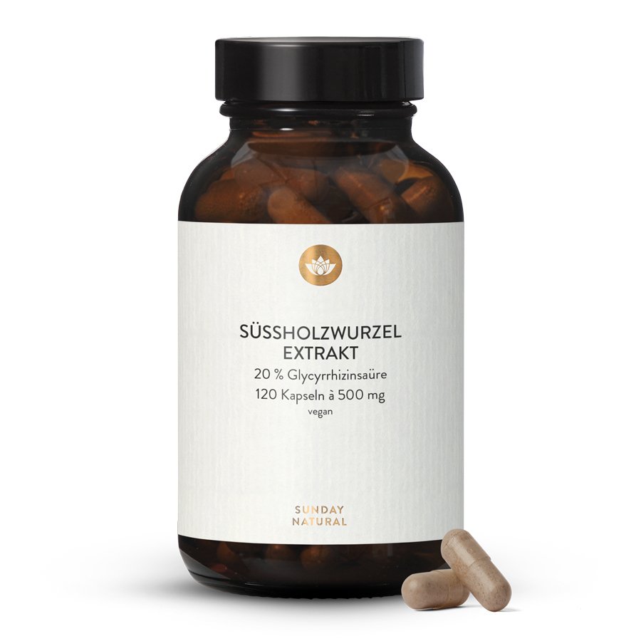 Liquorice Root Extract 500mg. Ethanol Extract. 120 Capsules Sunday Natural