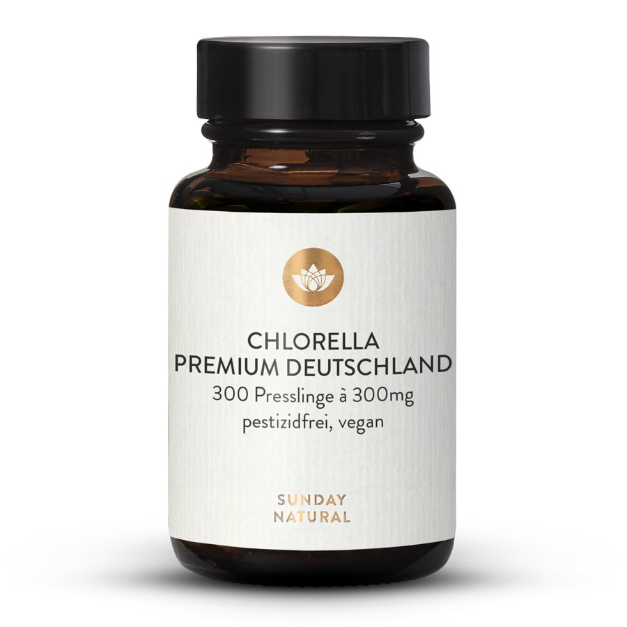 Chlorella vulgaris 300 Tabletten Deutschland, ohne Zusätze Sunday Natural