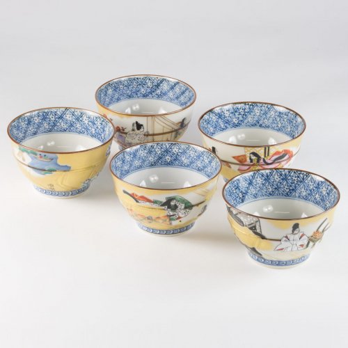Teetasse Japan Porzellan 5er Set Genji-Monogatari