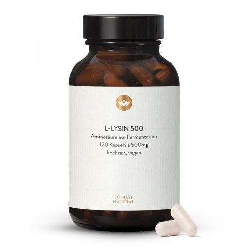 L-Lysine 500mg Capsules From Fermentation, Vegan