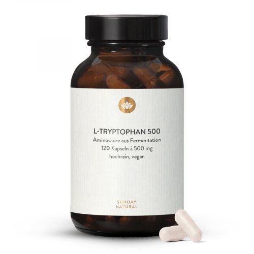 L-Tryptophan 500mg Capsules From Fermentation, Vegan