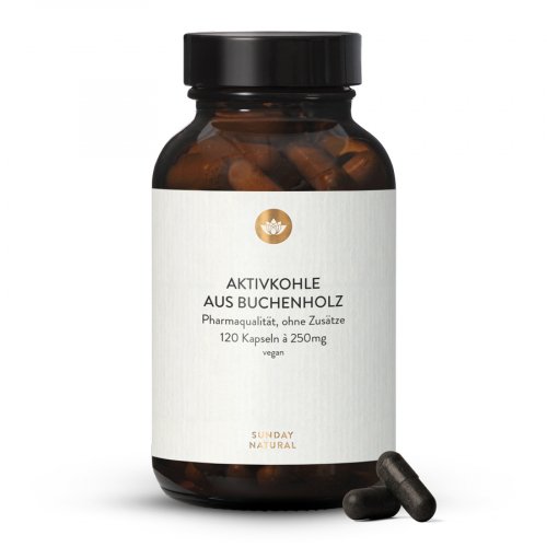 Activated Charcoal Capsules Beech Wood