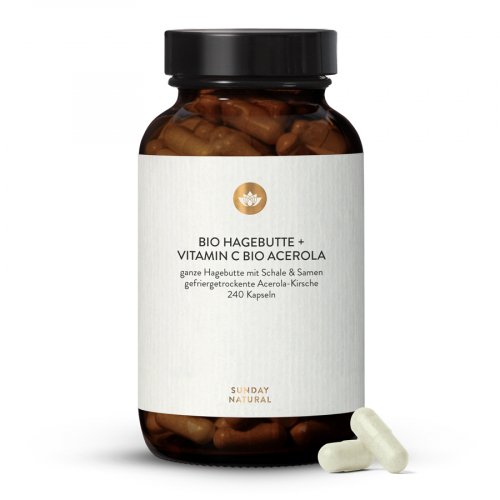 Bio Hagebutte + Vitamin C Bio Acerola Kapseln