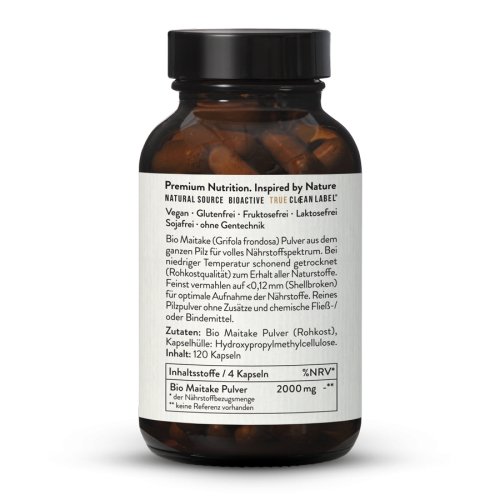 Bio Maitake Vitalpilz 500mg, 120 Kapseln in Rohkostqualität Sunday