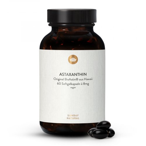 Astaxanthin 8mg BioAstin aus Algen Hawaii 60 vegane Softgels Sunday
