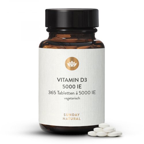 Vitamin D3 5000 IE Hochdosiert 365 Tabletten