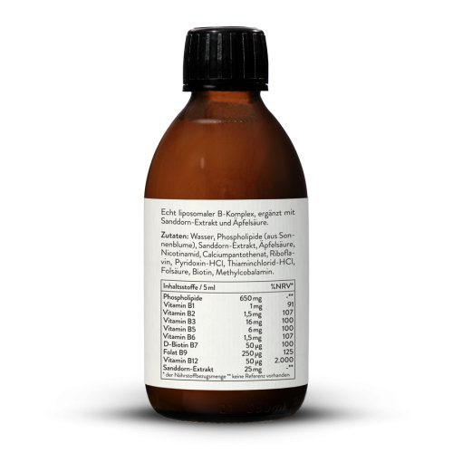 Liposomaler BKomplex, hoch bioverfügbar, vegan, 250ml Sunday Natural