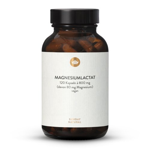 Magnesiumlactat, besonders verträglich, vegan, 120 Kapseln