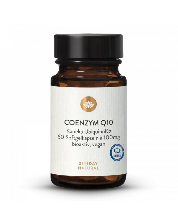 Coenzyme Q10 capsules ultra pure bioactive ubiquinol from Kaneka Sunday Natural
