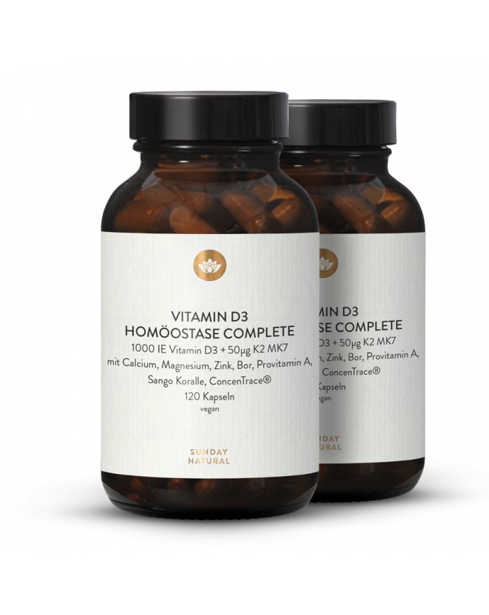 Jetzt Vitamin D+K2 Tropfen + Kapseln von Sunday Natural kaufen ...
